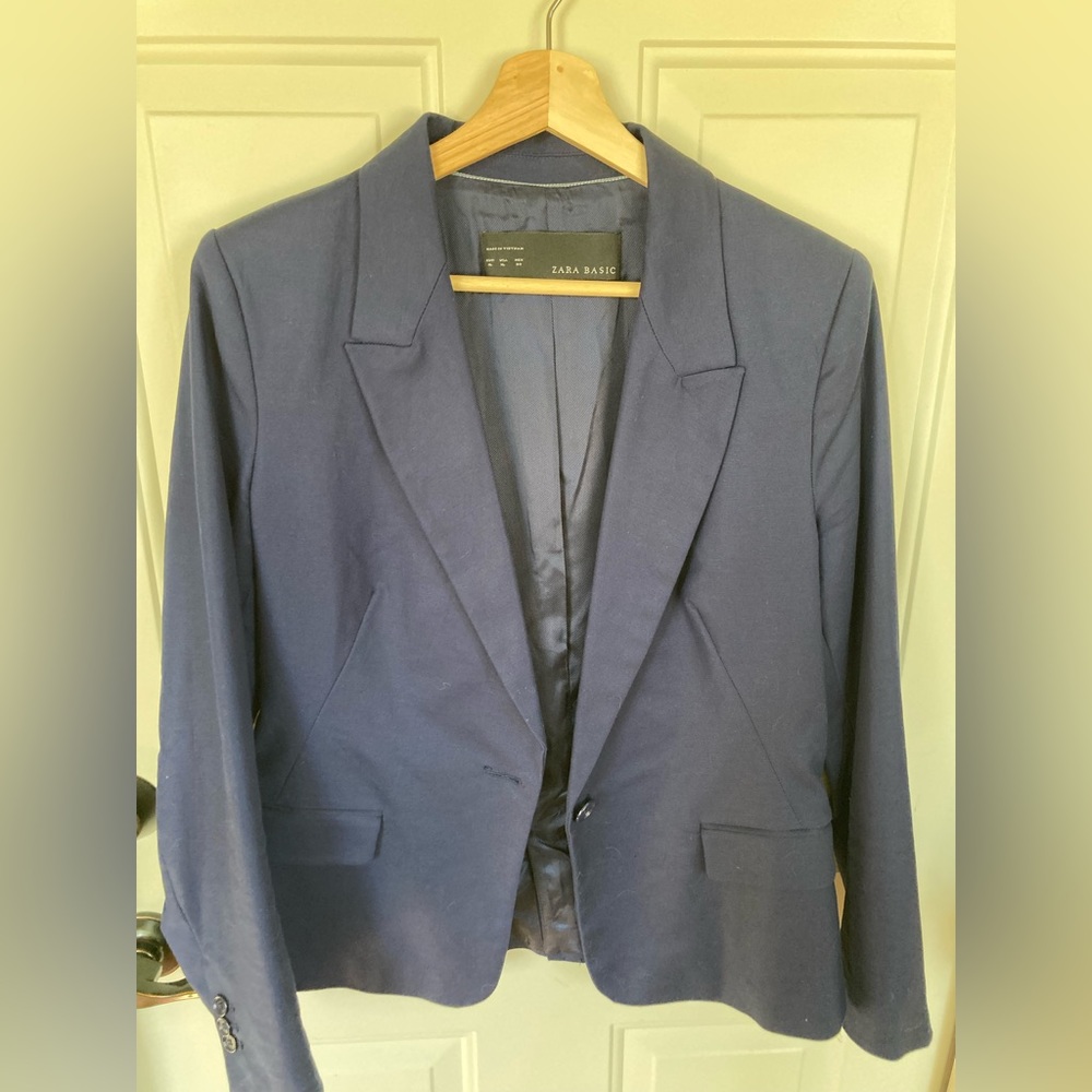 ZARA basics blue womens blazer. Size XL